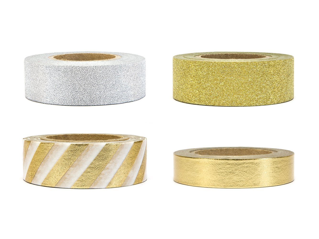 Klebeband silber gold 10m Set Glitzer Tape 10-15mm partydeco x mit Washi 4er