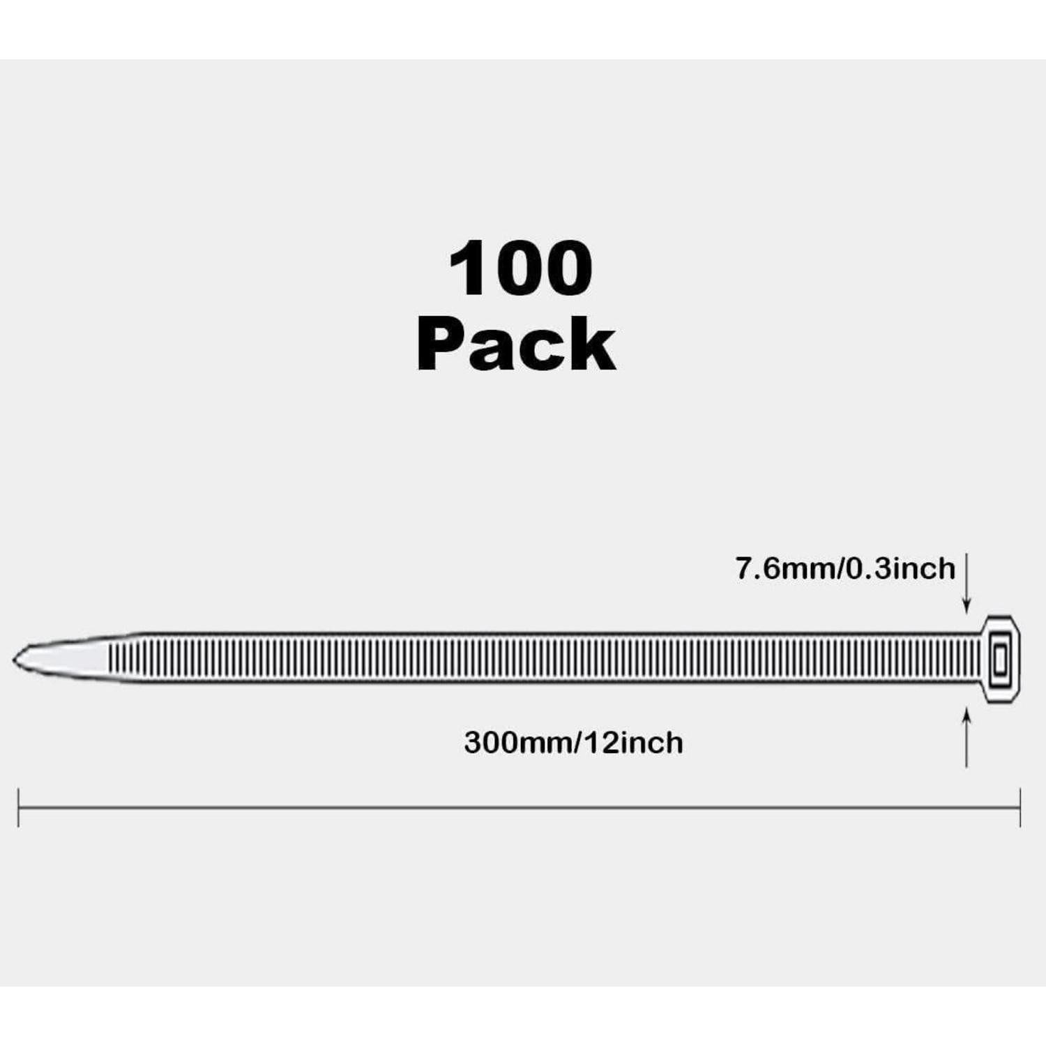LuxusKollektion Kabelbinder Kabelbinder 300mm 7.6mm 100stk. weiß stark UV