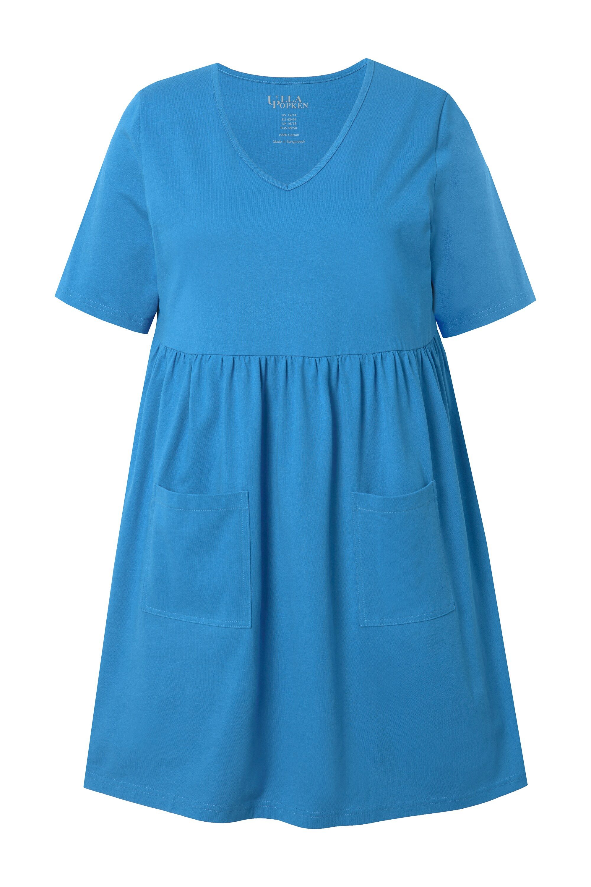 Ulla Popken Longshirt Longshirt Empirenaht A-Linie V-Ausschnitt Halbarm günstig online kaufen