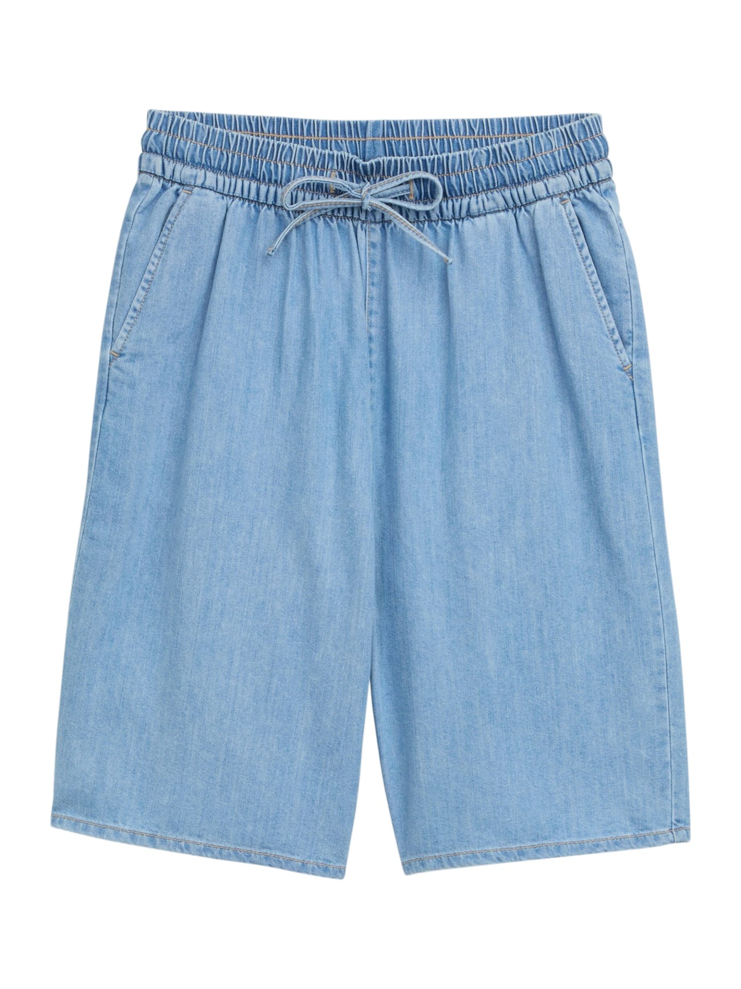 TOM TAILOR Denim Bermudas H blau,Basic,Baumwolle,Unifarben,Regular Fit,Hoch