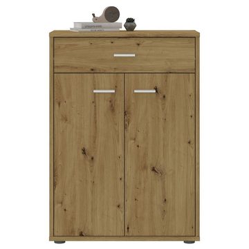 CARO-Möbel Highboard TOMMY, Kommode Sideboard Schrank in Asteiche 2 Türen Anrichte Highboard