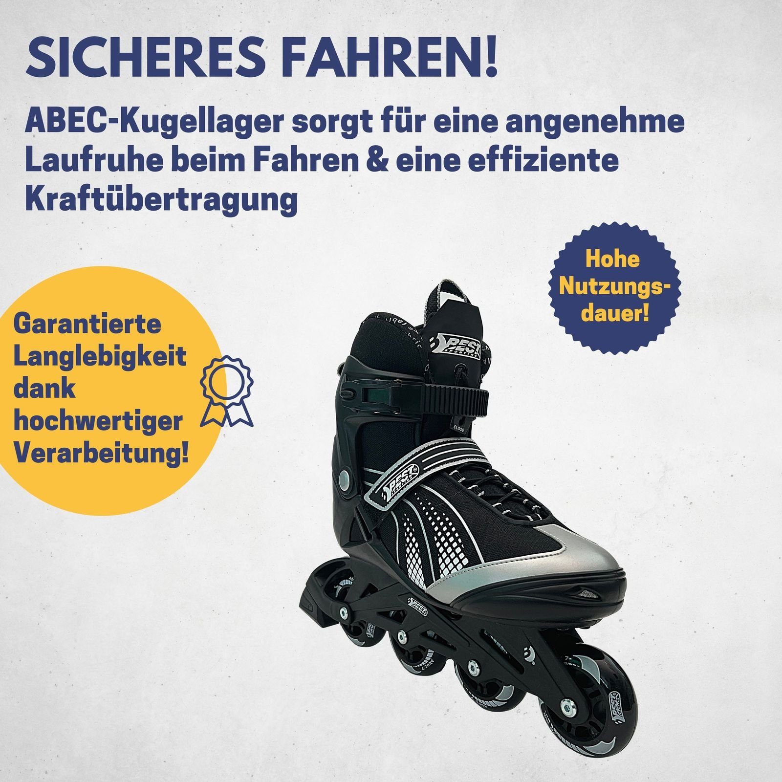 Best Sporting Schlittschuhe Inline Skates Kinder I Rollschuhe größenverstellbar