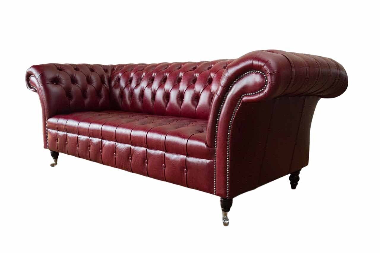 Sitzer In Europe 3 Made 230cm, Sofa Couch Polster Braun Leder JVmoebel Luxus Sofa Möbel Chesterfield