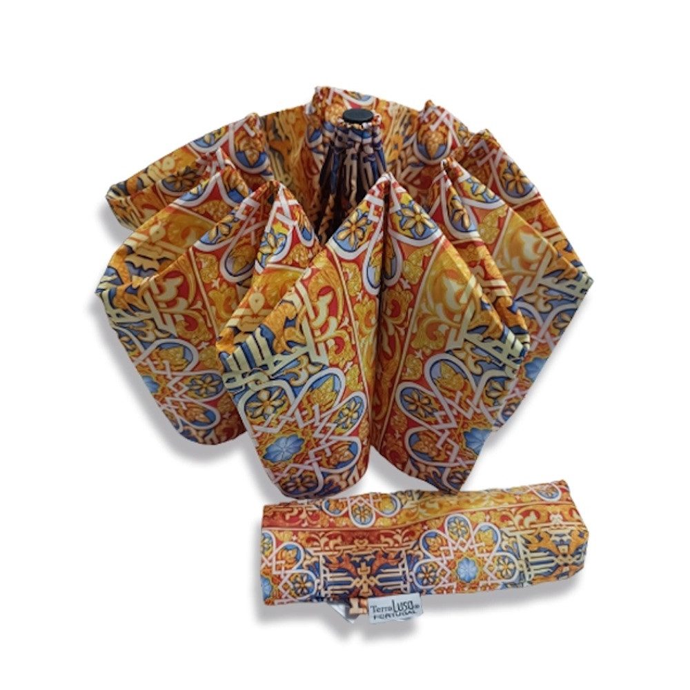 LK Trend & Style Taschenregenschirm Buntglas-Regenschirm, Sonnenschirm oder Regenschirm aus der Tasche