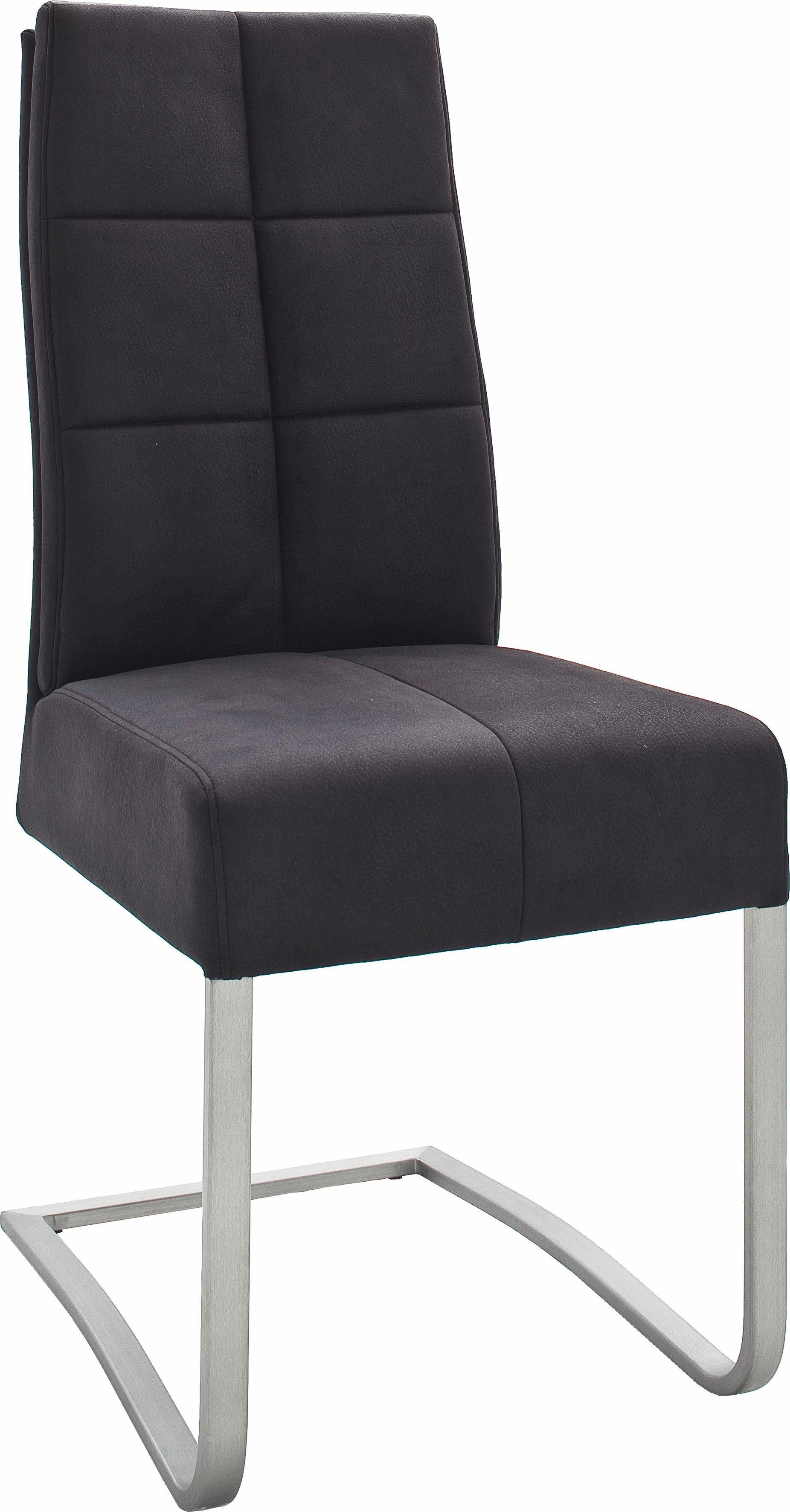 MCA furniture belastbar | 2 Salva Schwarz Schwarz (Set, Esszimmerstuhl Tonnentaschenfederkern, kg bis 120 mit Schwingstuhl max. St)