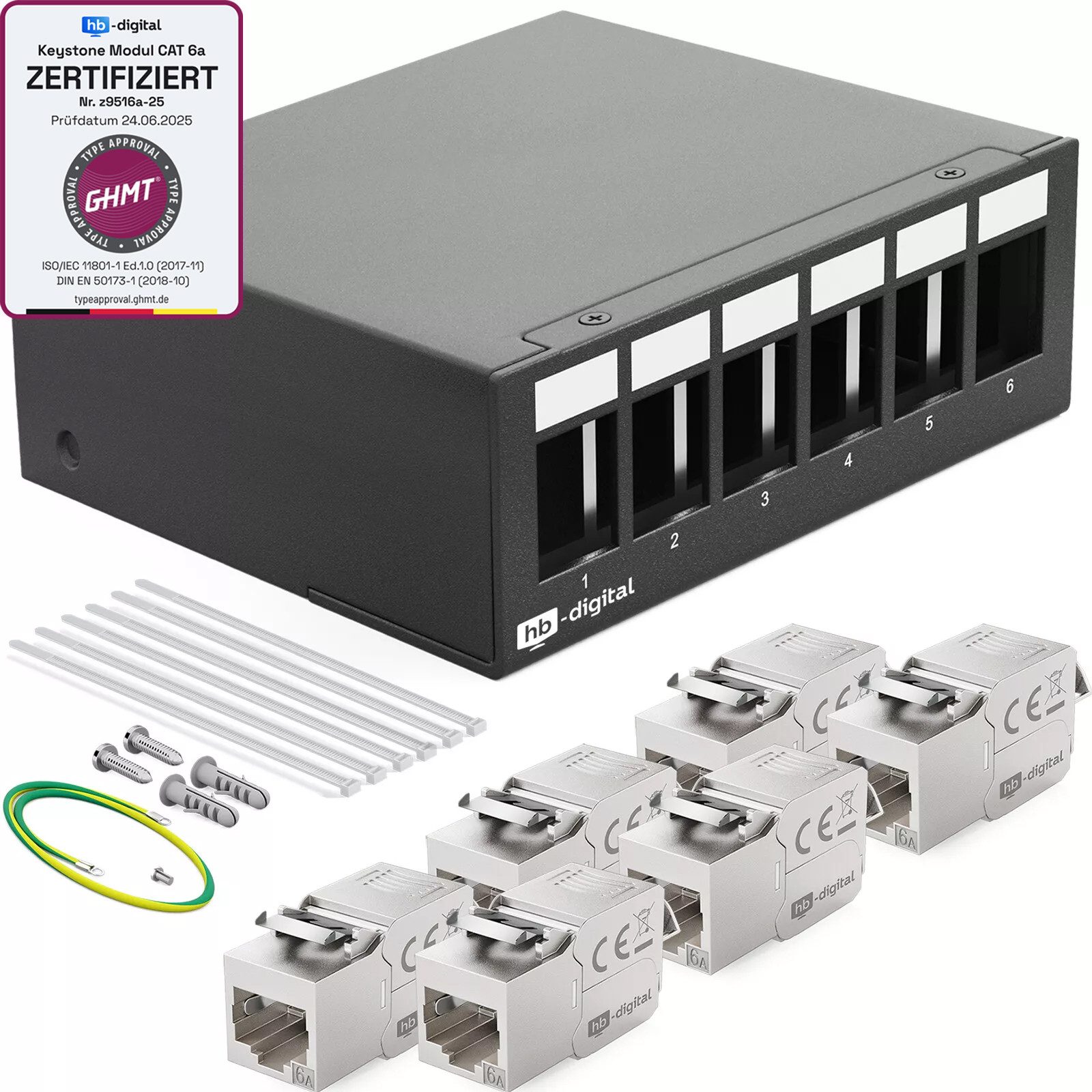 Patchpanel mit Keystone Cat 6a GHMT Netzwerk Patchbox Netzwerk-Panel