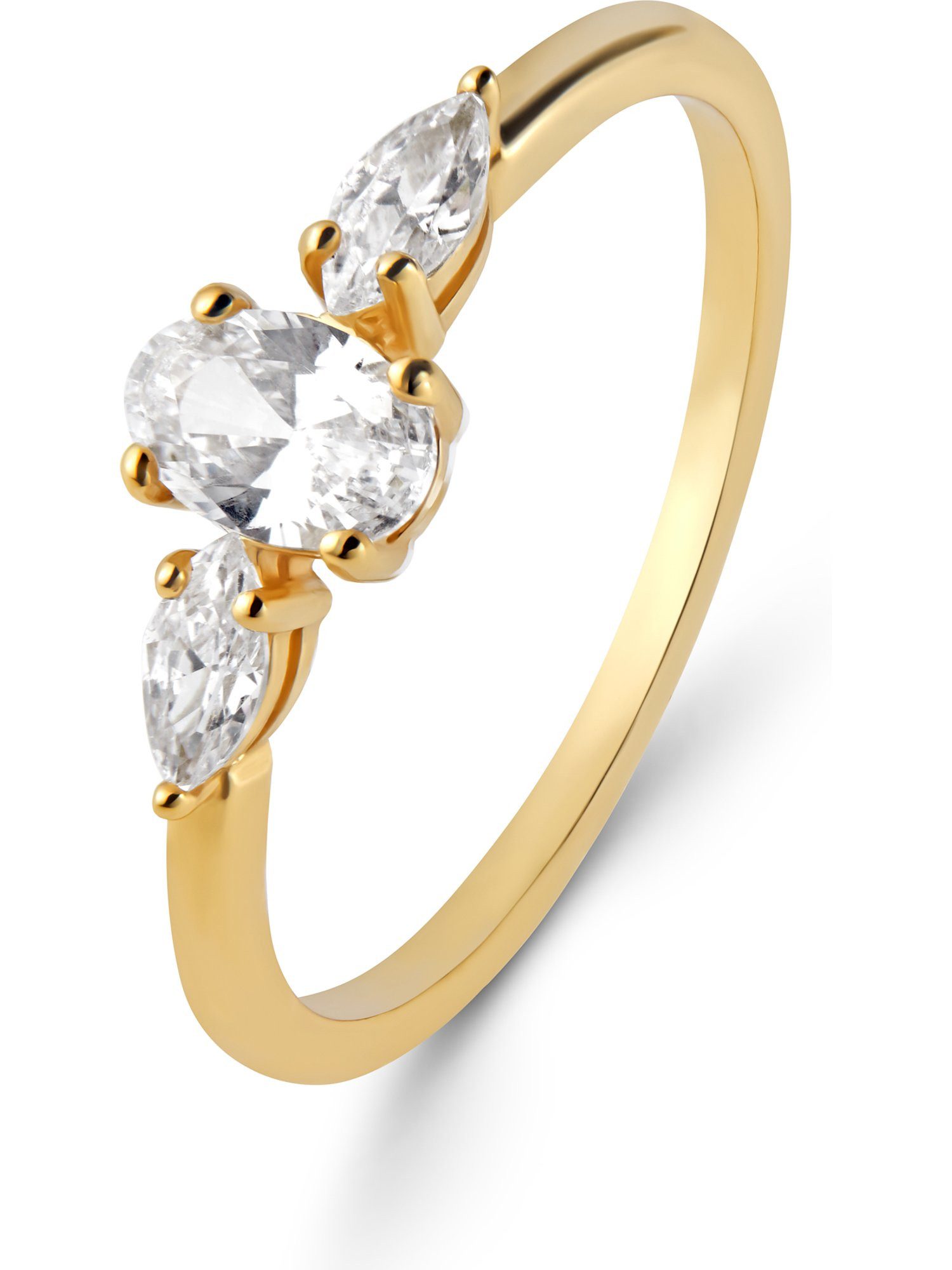 Silberring CHRIST Damen-Ring 925er Silber, recycelt Zirkonia