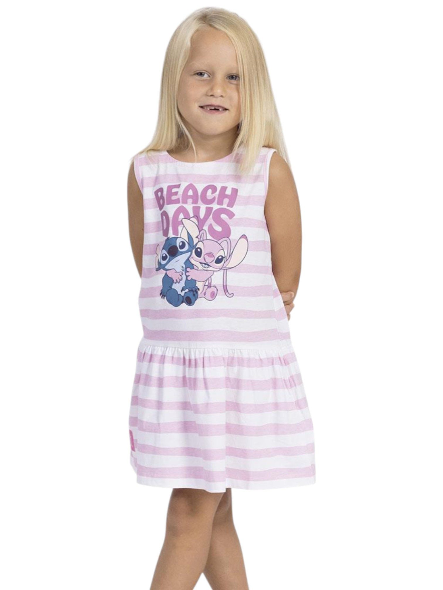 Cerdá Sommerkleid Disney Stitch & Angel Mädchen Jerseykleid Gr. 110 - 152 cm