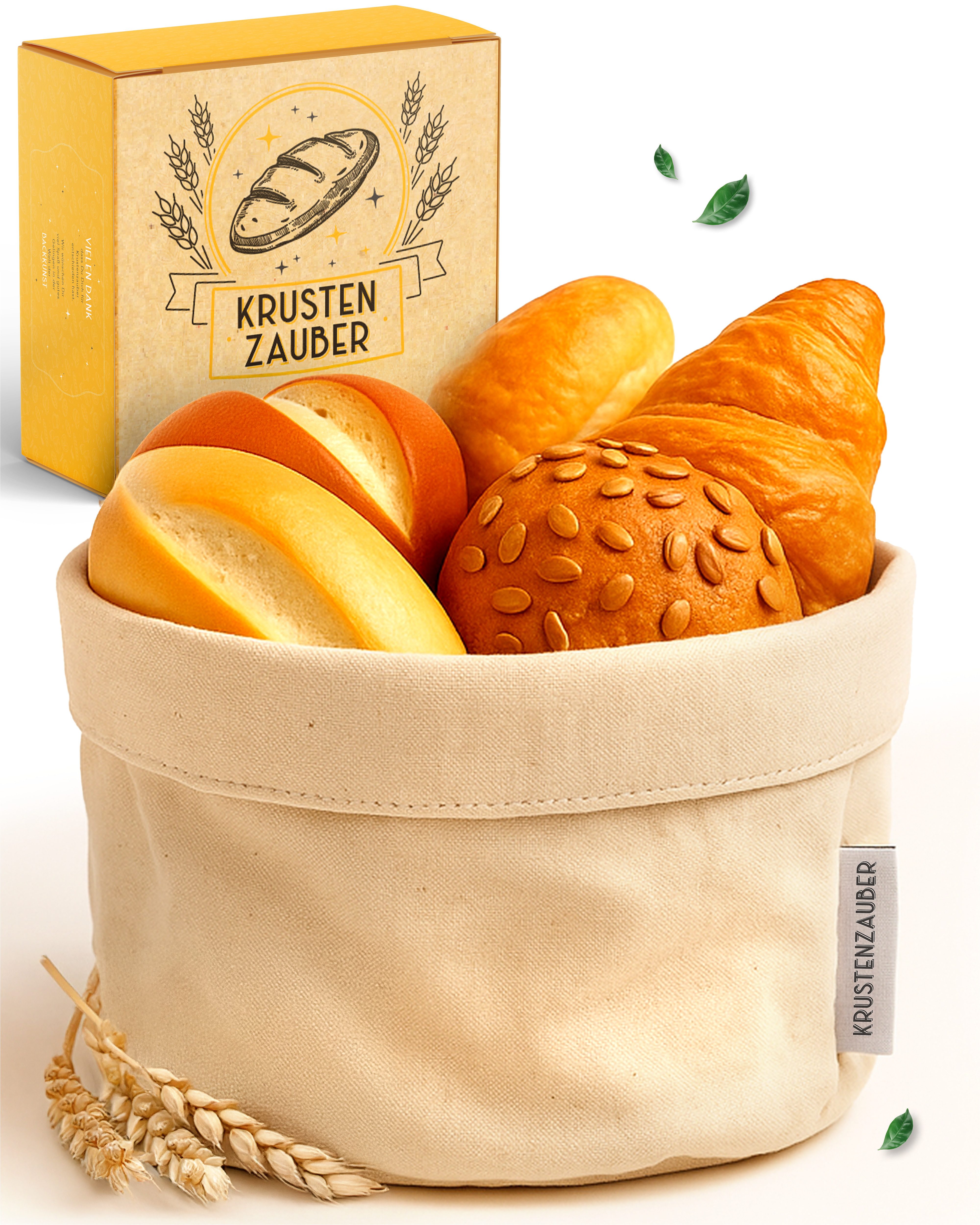 Krustenzauber Brotkasten Moderner Brotkorb & Brotkasten zur Brotaufbewahrung für frisches Brot