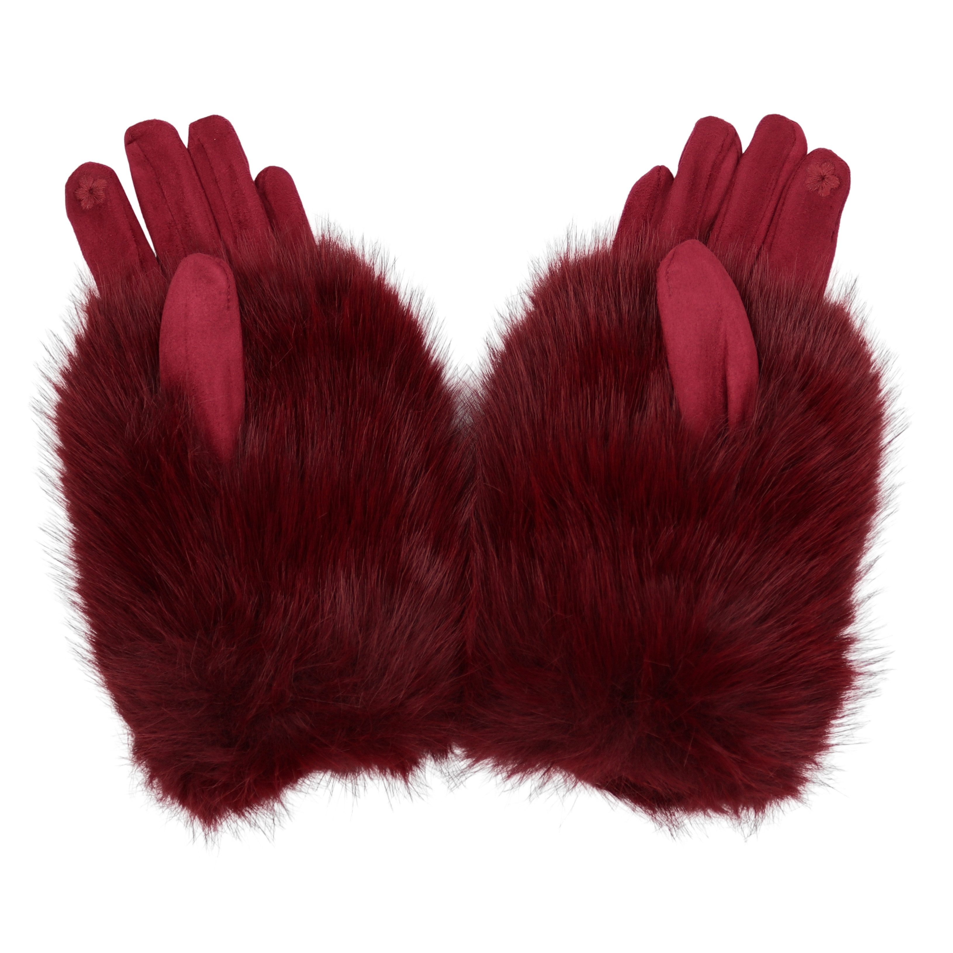 MIRROSI Thermohandschuhe Damen Handschuhe aus Kunstfell 2 in 1 Kuschelig, s günstig online kaufen