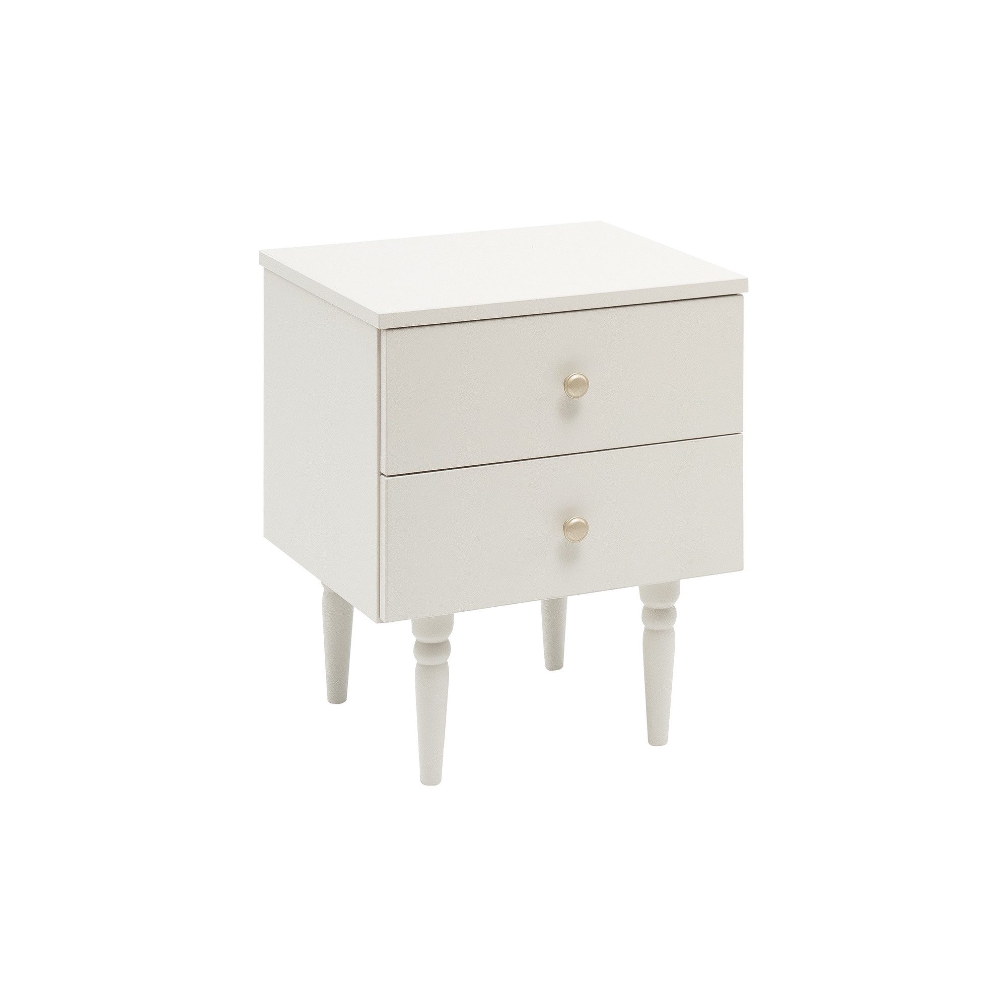 Raumhirsch Furniture Nachttisch Eleganter Nachttisch PETITE mit 2 Schubladen (Maße: 45 x 41 x 54,6 cm (2 Schubladen, Füße aus massivem Buchenholz), Stil skandinavisch mit Art-Déco-Elementen, Soft-Close-System