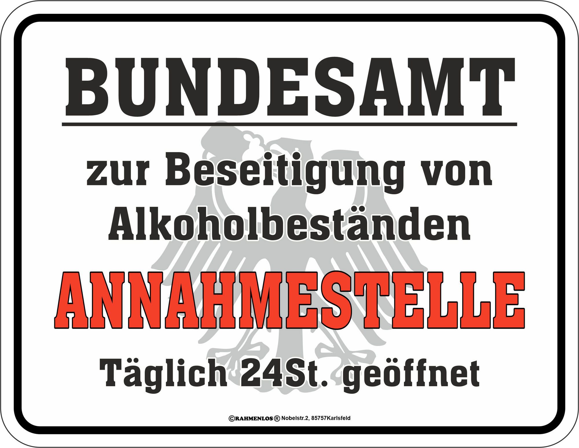 Metallschild Fun - Fun-Schilder - Bundesamt