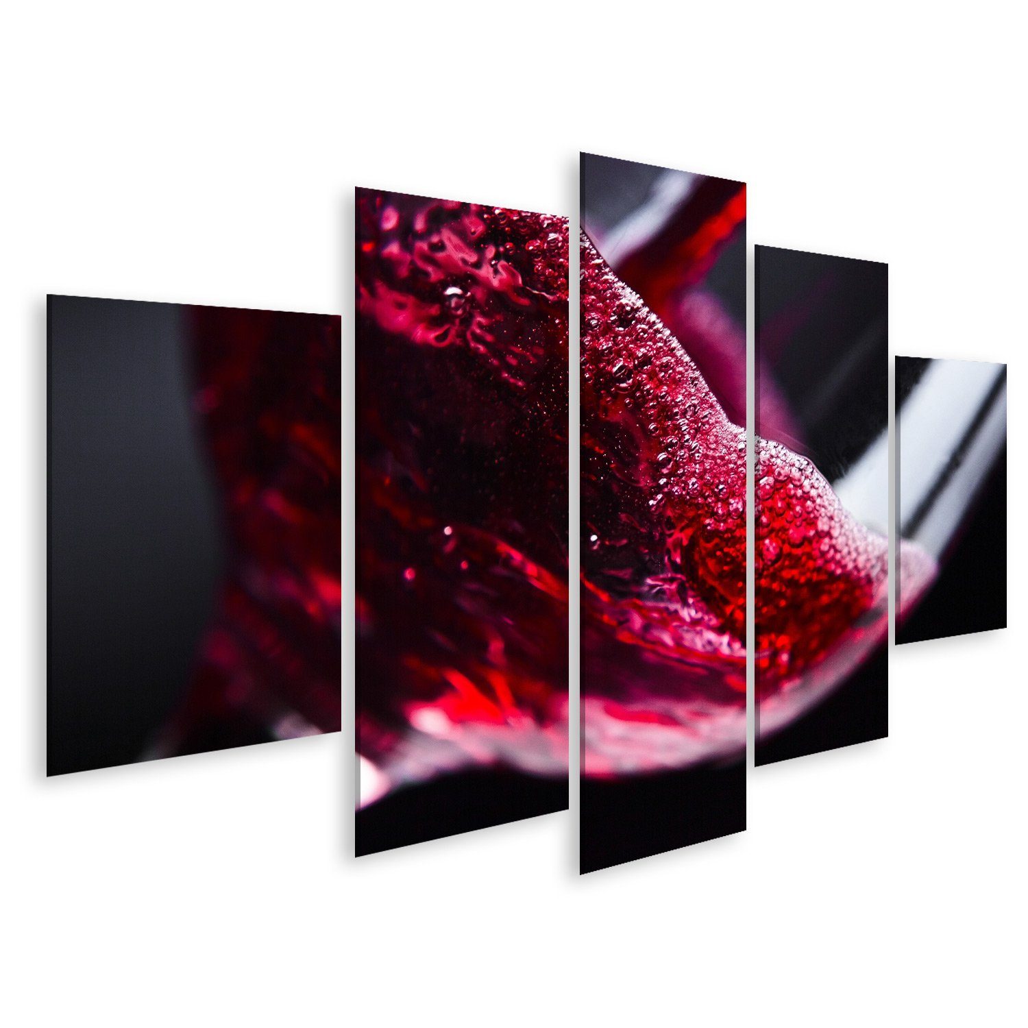 Leinwandbild Bild auf Leinwand Rotwein Im Weinglass Küchenbid Wandbild Leinwandbild