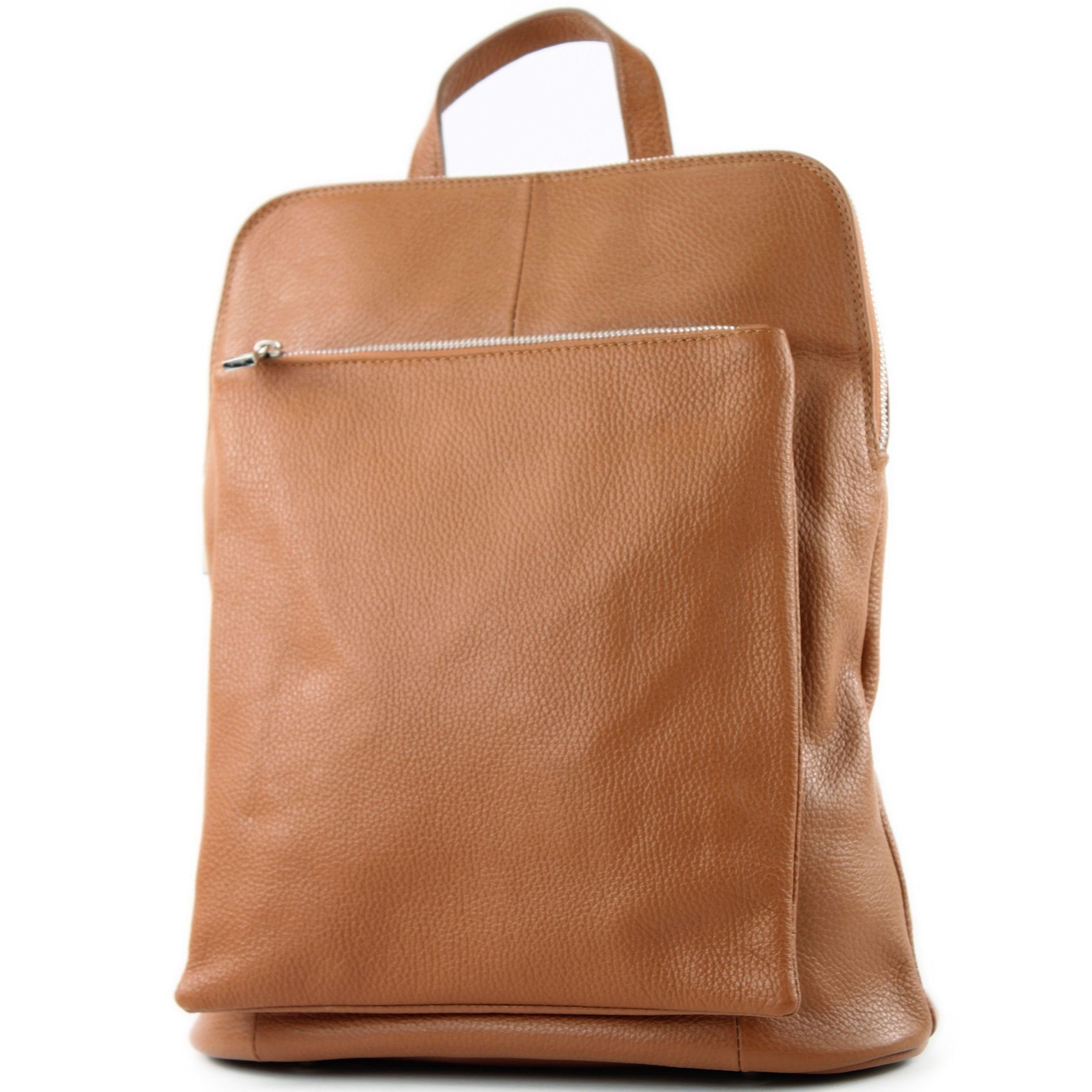 modamoda de Rucksack T141v3, Echtleder Handmade in Italy Camel2021