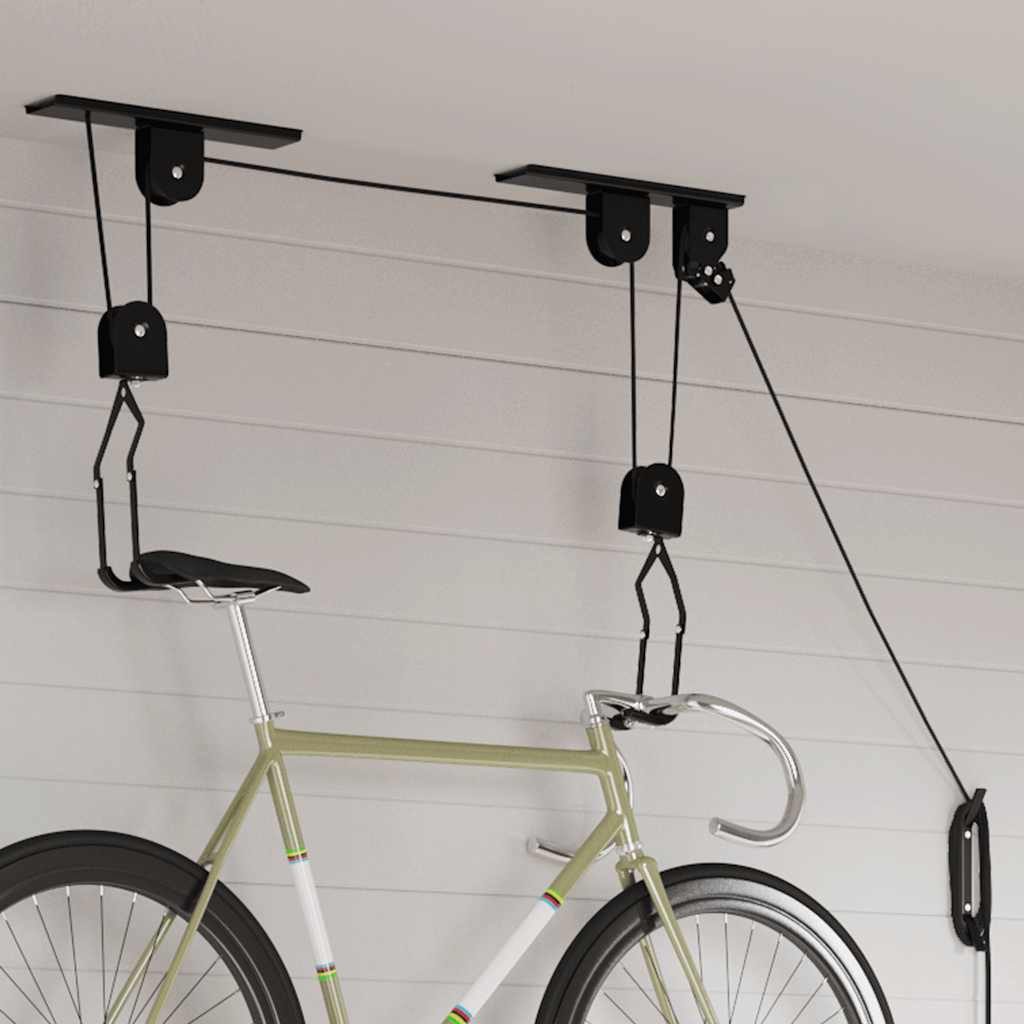vidaXL Fahrradhalter Fahrradlifts 2 Stk. Deckenmontage 20 kg