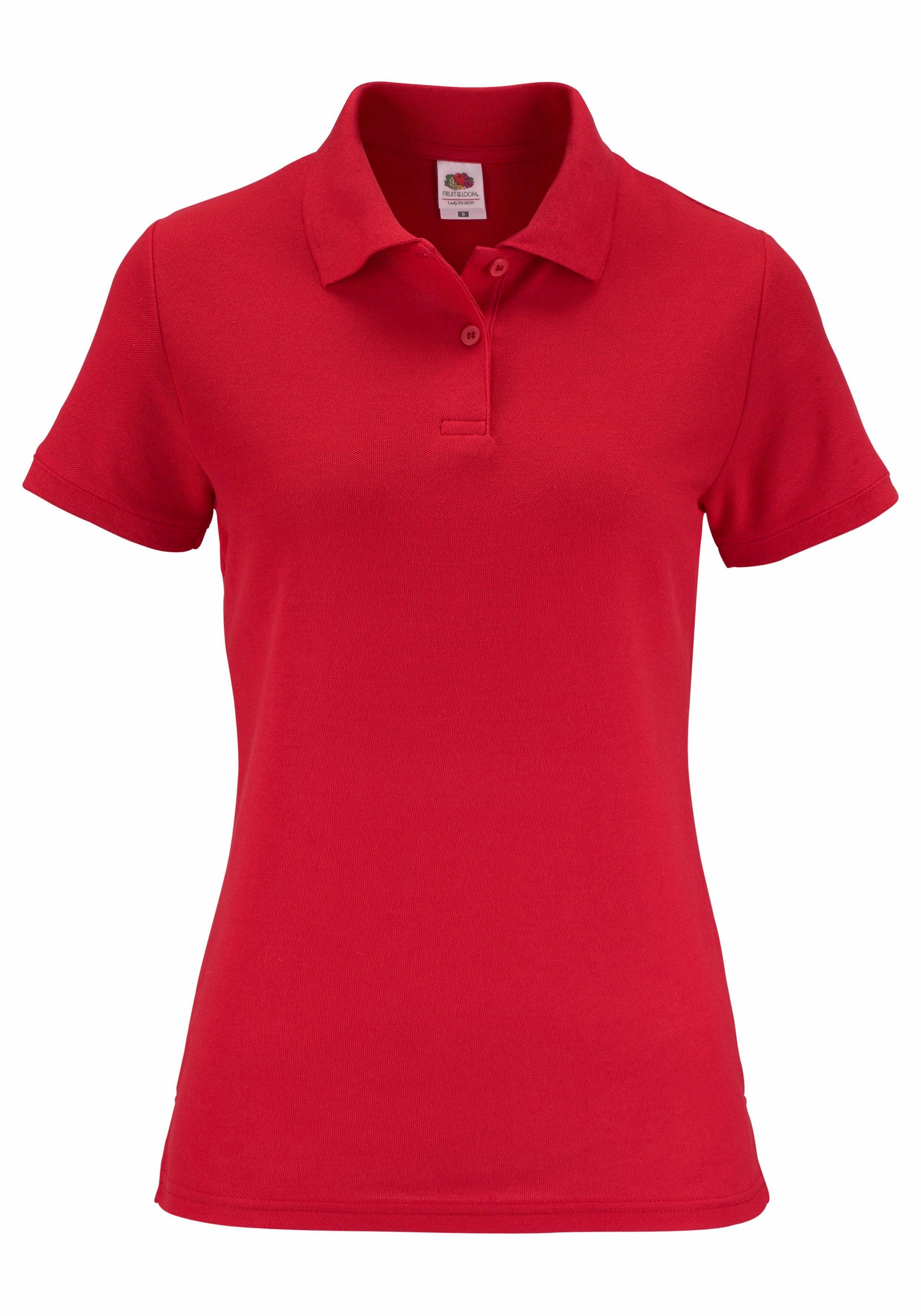 Premium rot of Fruit Lady-Fit Polo Poloshirt the Loom