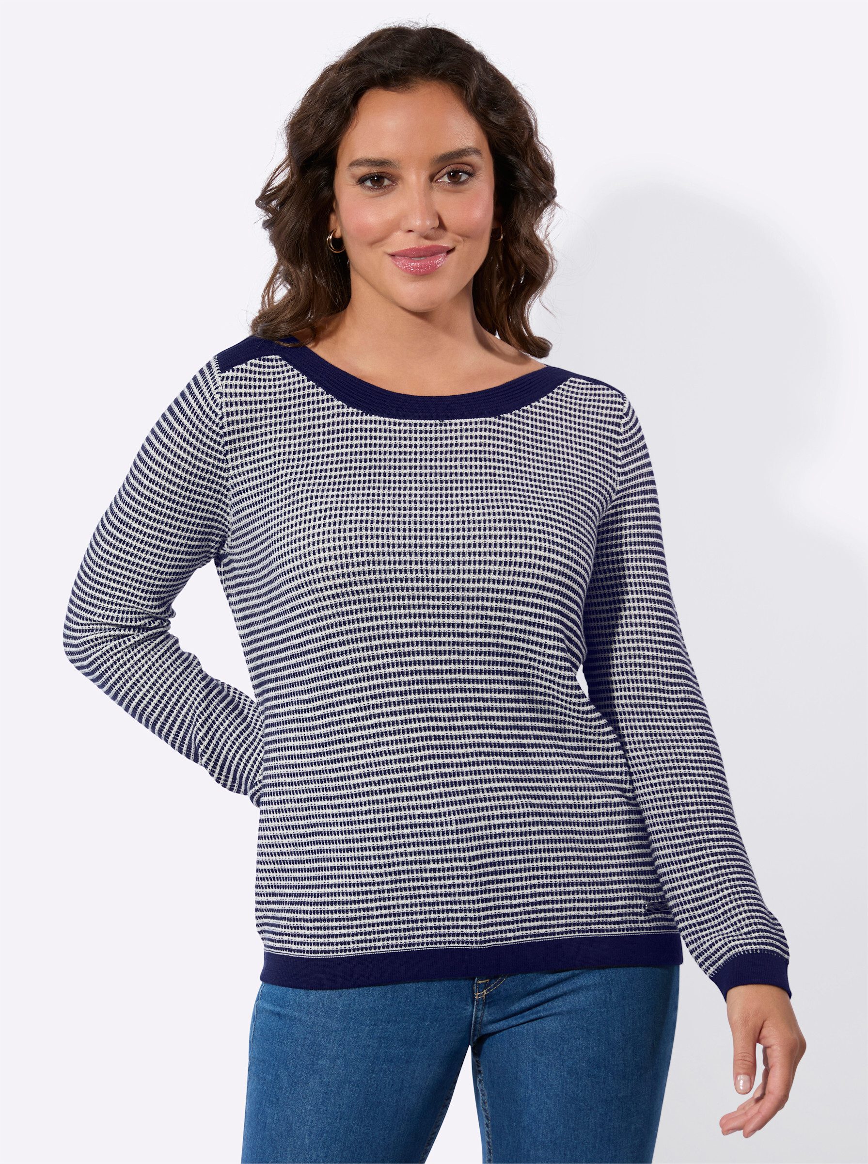 Witt Strickpullover Langarm-Pullover Langarm Materialmix
