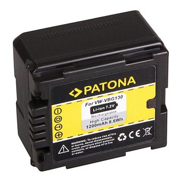 Patona Akku für Panasonic VW-VBG130 Kamera-Akku Ersatzakku 1200 mAh (7,2 V, 1 St), VW-VBG070 VW-VBG260 DMW-BLA13 HDC-DX1 HDC-SD3 HDC-SX5