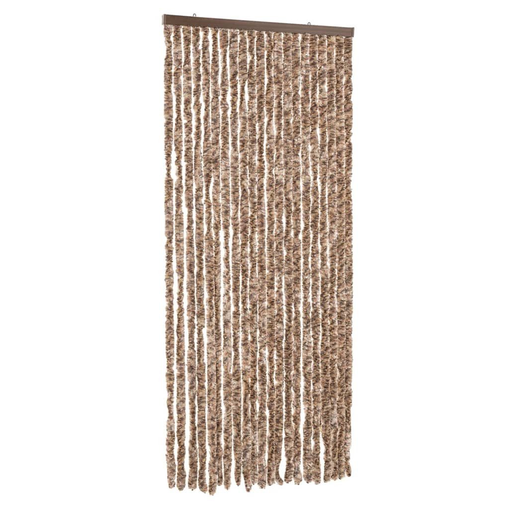 vidaXL Захист від комах-Vorhang, Fliegenvorhang Beige und Dunkelbraun 90x200 cm Chenille
