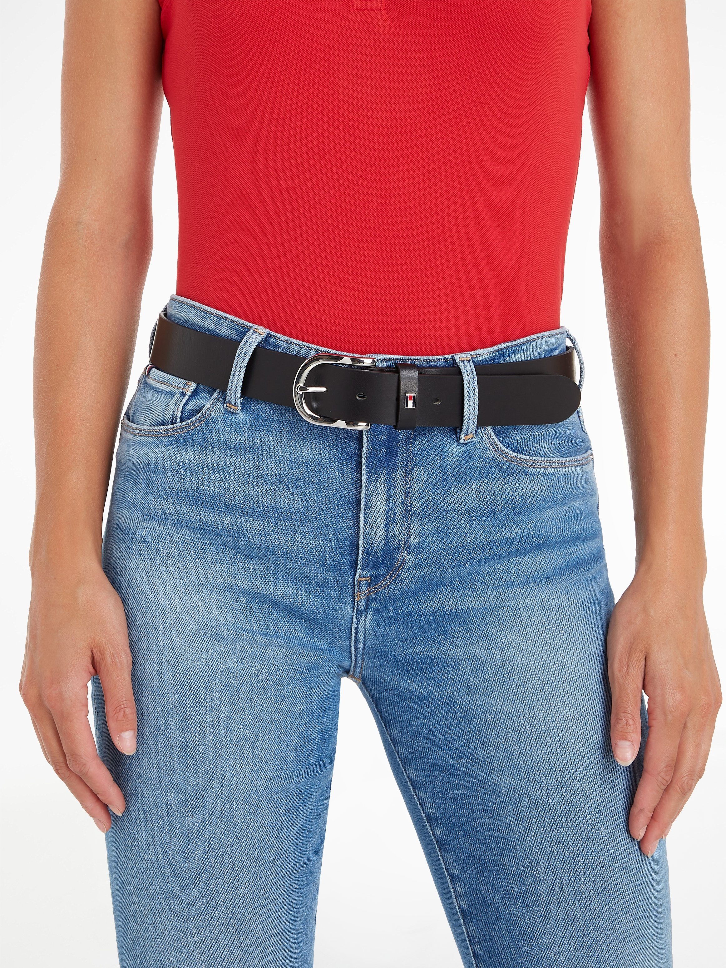 Tommy Hilfiger Ledergürtel mit dezenter Logo-Schlaufe günstig online kaufen