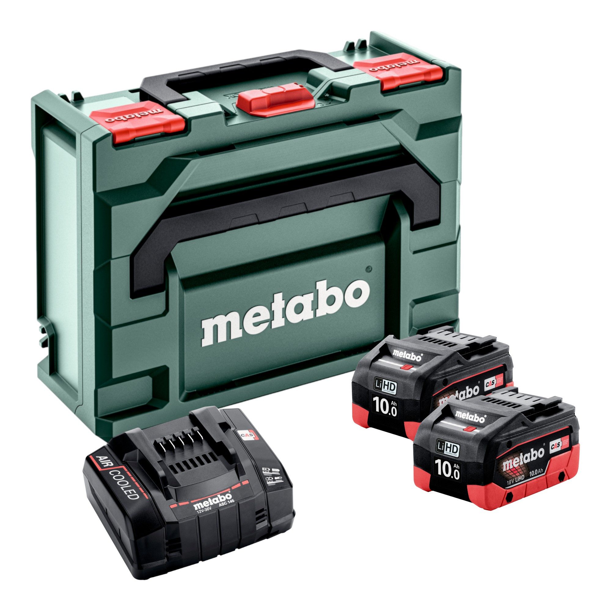 metabo Basis Set 2x LiHD Akkupack 18 V 10,0 Ah Li-Ion Akku CAS System Akkupacks
