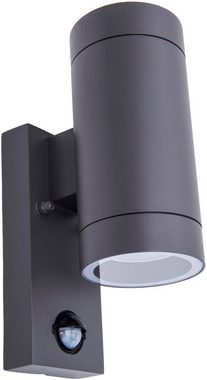 näve Außen-Wandleuchte Rombe, Bewegungsmelder, Sensorschalter, ohne Leuchtmittel, Up/Downlight mit Bewegungsmelder + Dämmerungssensor anthrazit 2x GU10