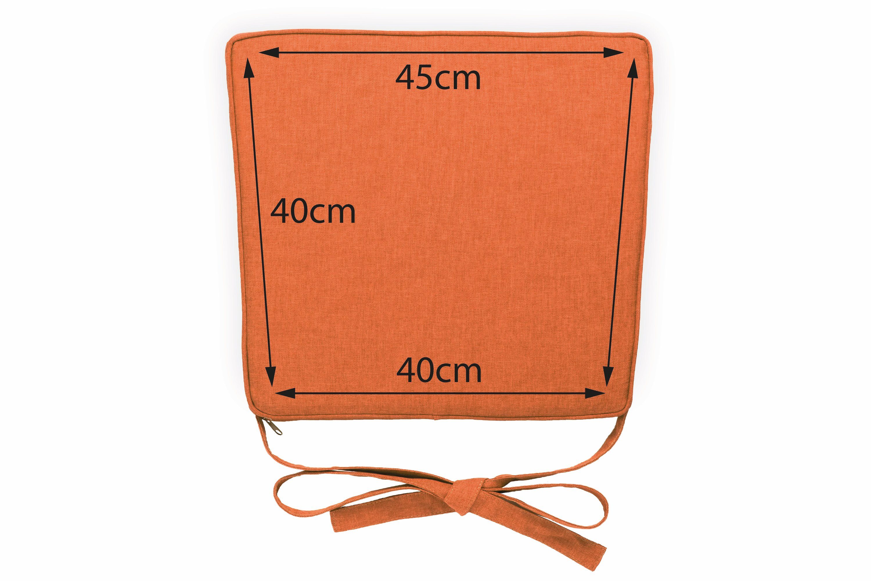 Stuhlkissen Stuhlkissen 4er 5cm Set 45 sunnypillow x x 40 Orange