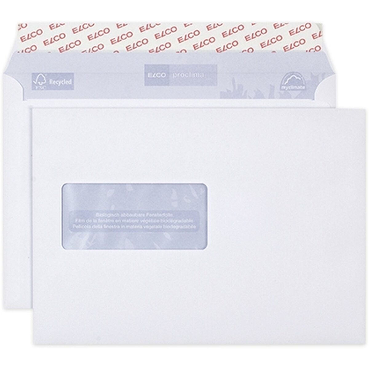 ELCO Briefumschlag Briefumschläge Proclima Box C5 weiß Haftklebung Fenster links Innendru