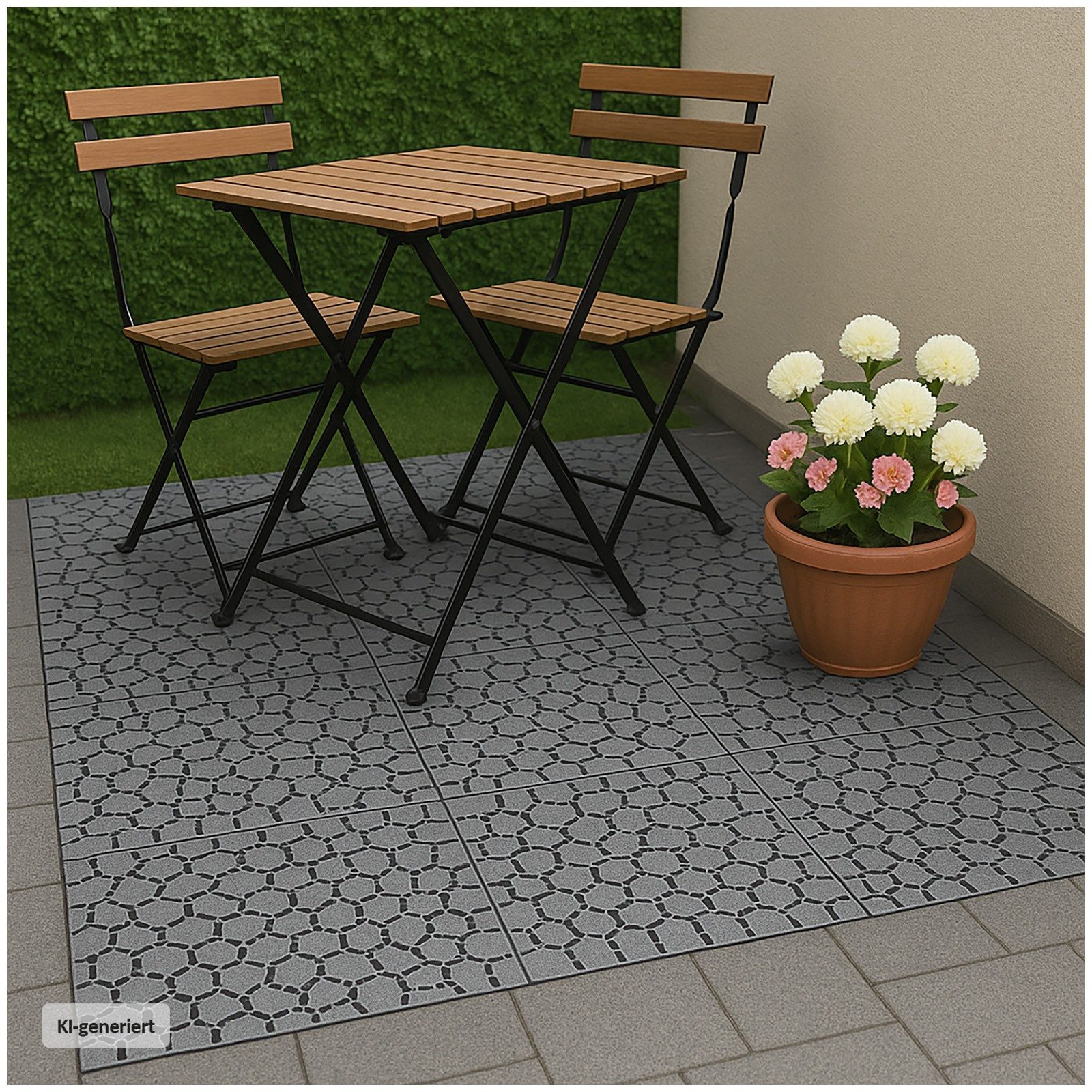 HTI-Living Outdoor-Bodenplatte Gehwegplatten 30 x 30 cm Nessa Stone, Set, 4-St., 4 Bodenplatten, Terrassenplatte Gartenplatten