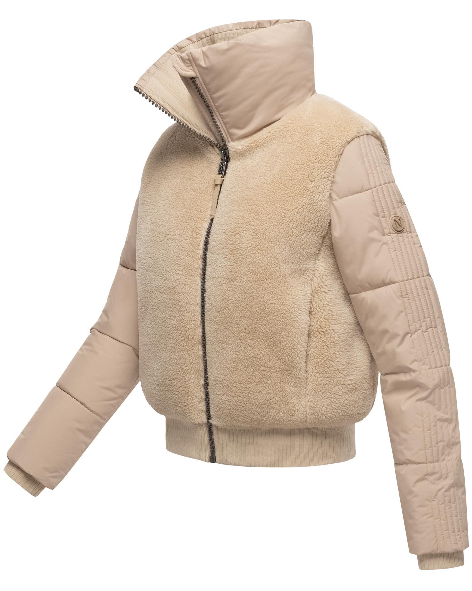 Navahoo Plüschjacke Teddyzone 14 Teddy-Fleece Jacke mit hohem Kragen