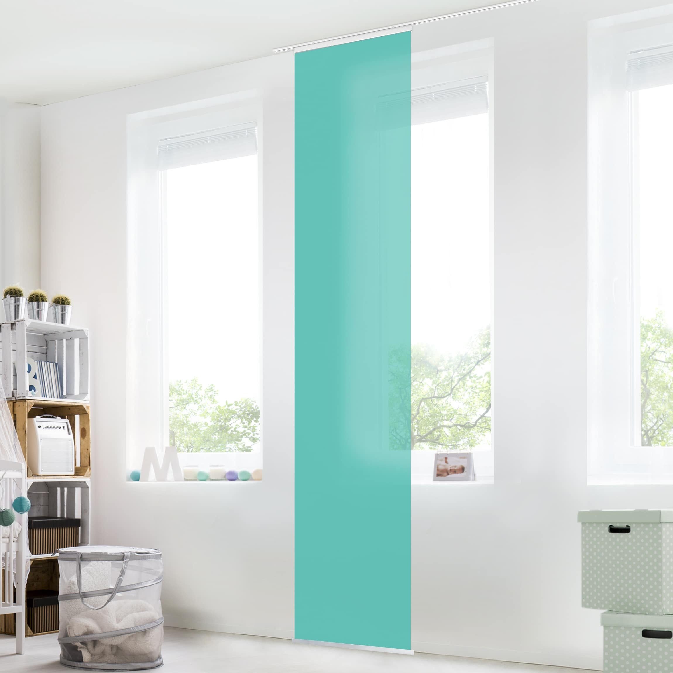Bilderdepot24 Schiebegardine modern Flächenvorhang blickdicht Türkis, günstig online kaufen