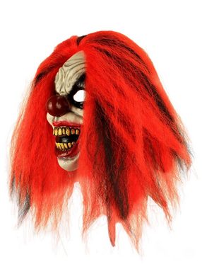 Ghoulish Productions Verkleidungsmaske Rotschopf Horrorclown Maske, Killerclown mit ausladender, roter Mähne