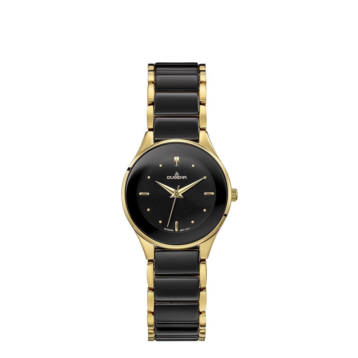 Dugena Quarzuhr Dugena Damen Uhr 4460771 Amica Keramik vergoldet, (1-tlg)