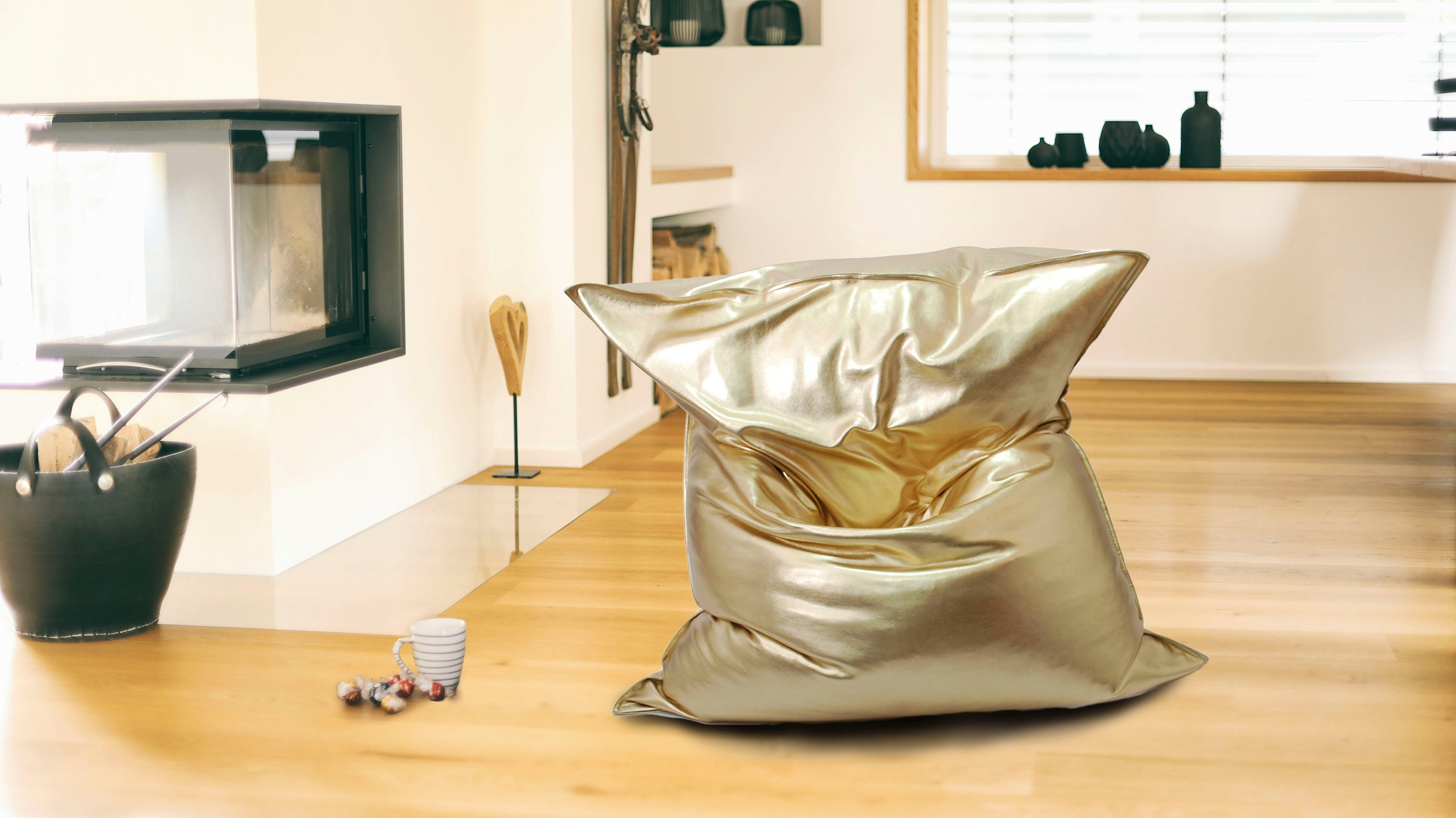 KiNZLER Sitzsack Nugget, XXL (1 St), gold- oder silberfarben, Outdoor geeignet, Wohnzimmer & Kinderzimmer