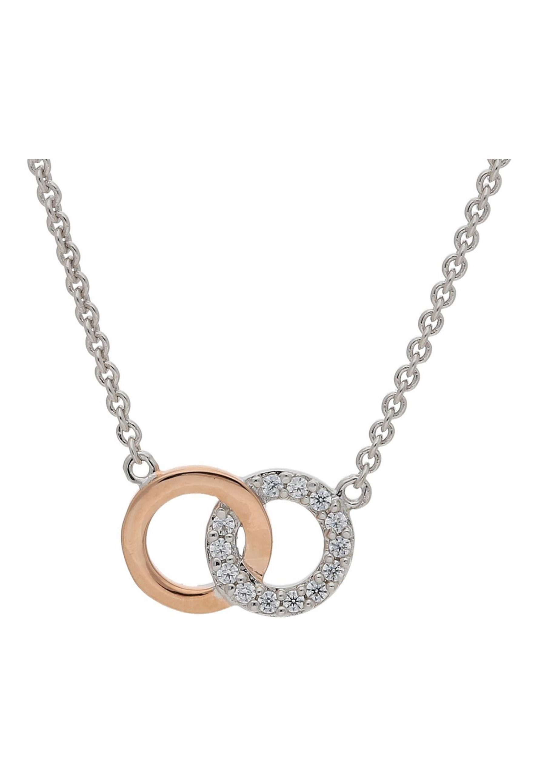 [Das Beste der Branche] JuwelmaLux Collier Collier inkl. (1-tlg), Silber Collier 925/000, mit Damen Silber Zirkonia zwei Schmuckschachtel Ringe
