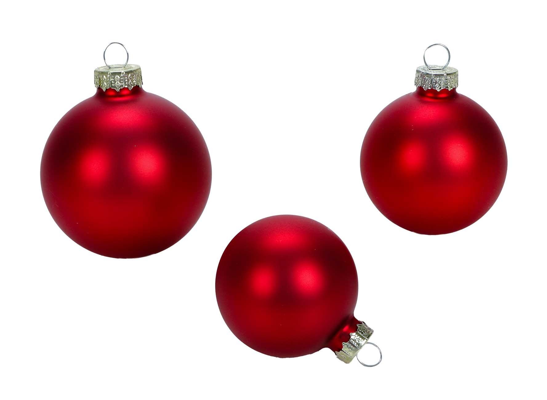 rot Echt-Glas Weihnachtskugeln Größen Ø 3 cm Dekors, Weihnachtsbaumkugel 5, und Hochglanz, 7 6, Bubble-Store Glitzer, Matt 3 26