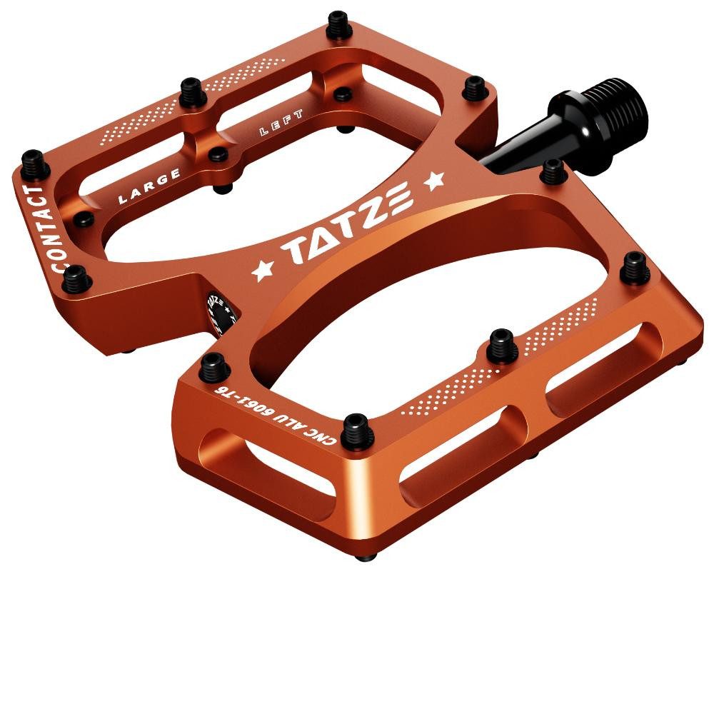 Tatze Plattformpedale Tatze Pedal CONTACT CNC L orange Plattform 10 Pins je Seite