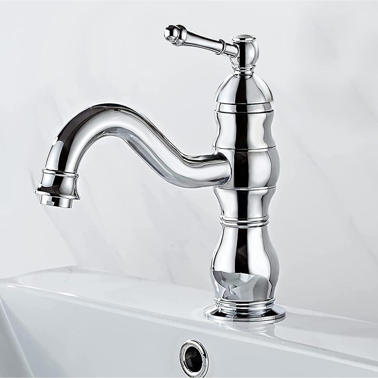 LuxusKollektion Waschtischarmatur Wasserhahn Bad Waschtischarmatur Mischbatterie 360° Chrom Messing