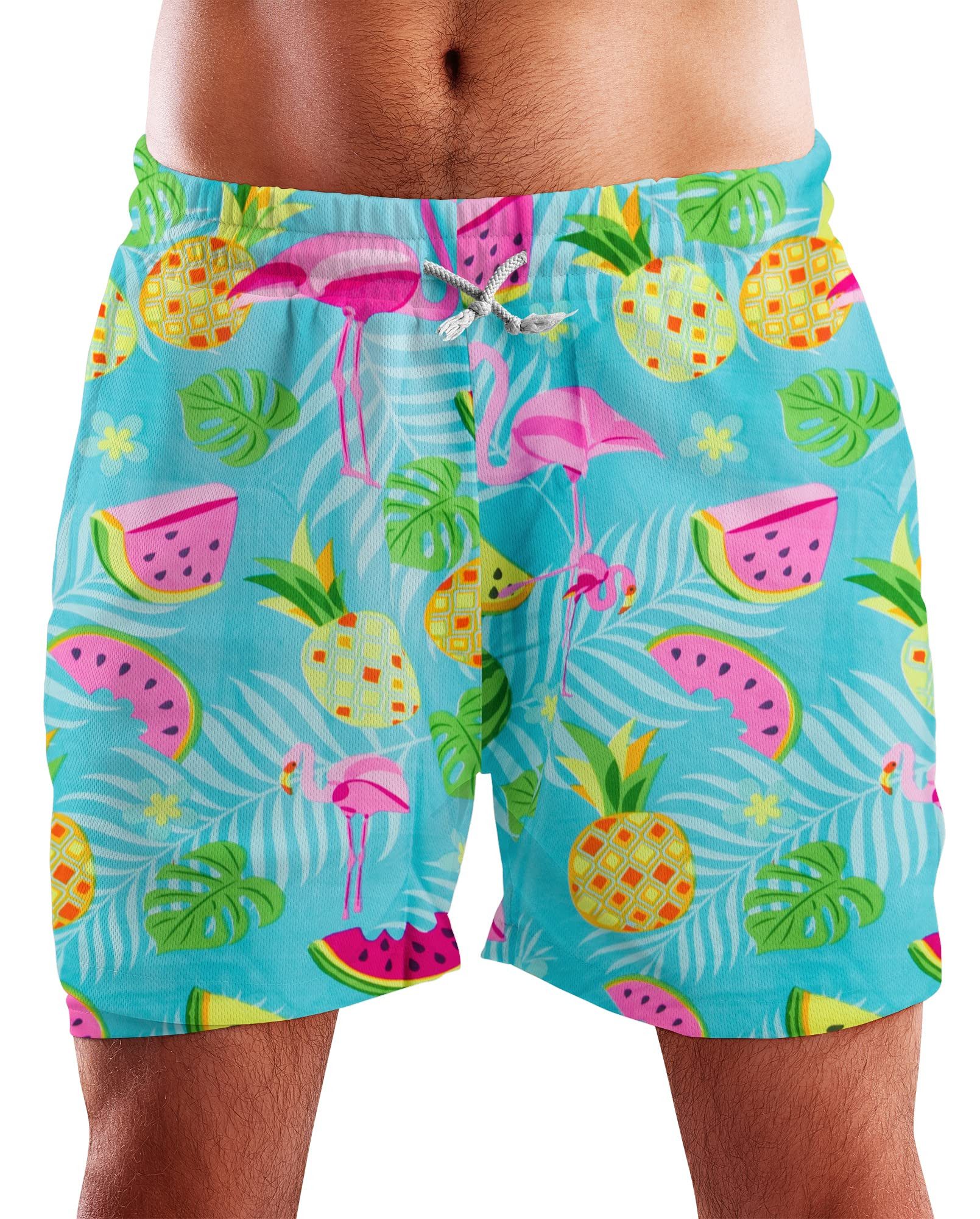 King Kameha Badeshorts Flamingo Melone Hawaii Bade-Shorts Mesh-Einsatz Vers günstig online kaufen
