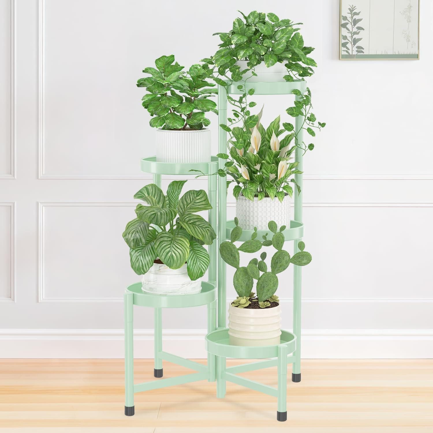 LuxusKollektion Blumenständer 5-Etagen Pflanzenständer Grün (1 St)