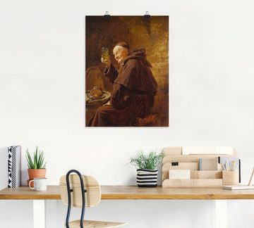 Artland Wandbild Mönch bei der Weinprobe., Mann (1 St), als Leinwandbild, Poster in verschied. Größen