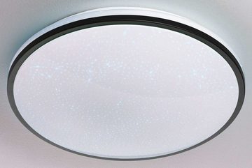 casa NOVA LED Deckenleuchte ARIZ, 1-flammig, Ø 49 cm, Weiß, Kunststoff, Anpassung der Farbtemperatur, Dimmfunktion, Memoryfunktion, LED fest integriert, Neutralweiß, Tageslichtweiß, Warmweiß, Sternenhimmeleffekt, LED Deckenlampe