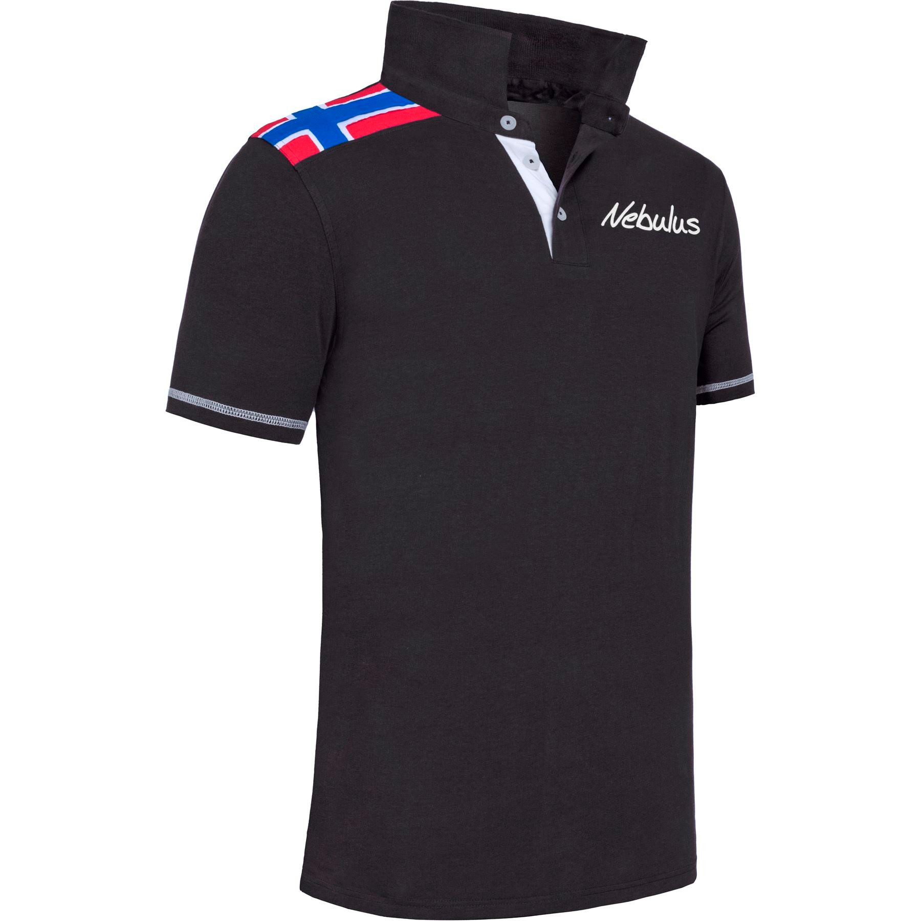 Nebulus Poloshirt NORWEGEN, P6840 - Herren, schwarz-weiß, L