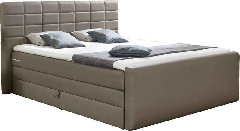 INOSIGN Boxspringbett Lethbridge, inkl. Bettkasten und Topper, zwei Matratzenarten in H2