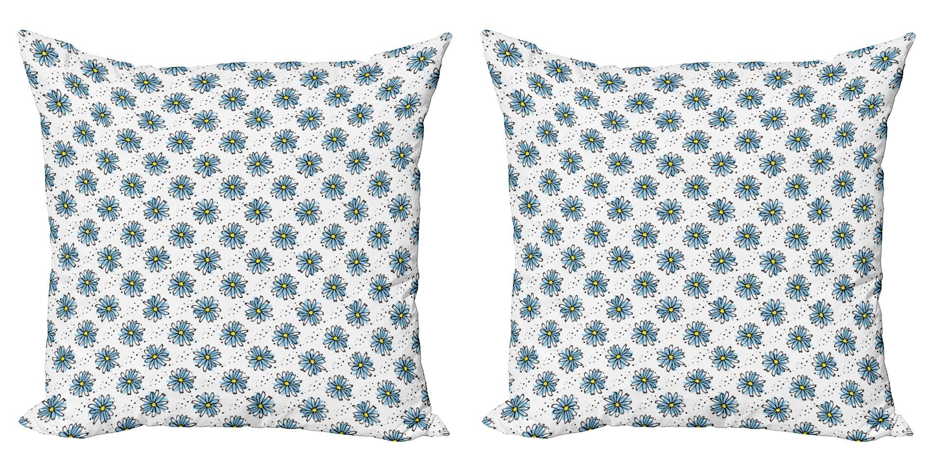 Kissenbezüge Modern Accent Doppelseitiger Digitaldruck, Abakuhaus (2 Stück), Aquarell-Blumen Daisy Deco