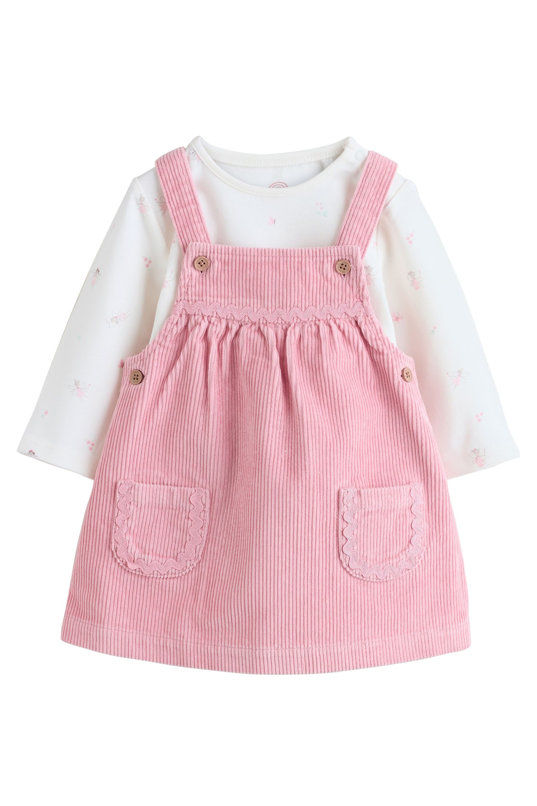 Next Latzkleid 2-teiliges Baby-Set mit Bodysuit + Trägerkleid (2-tlg)