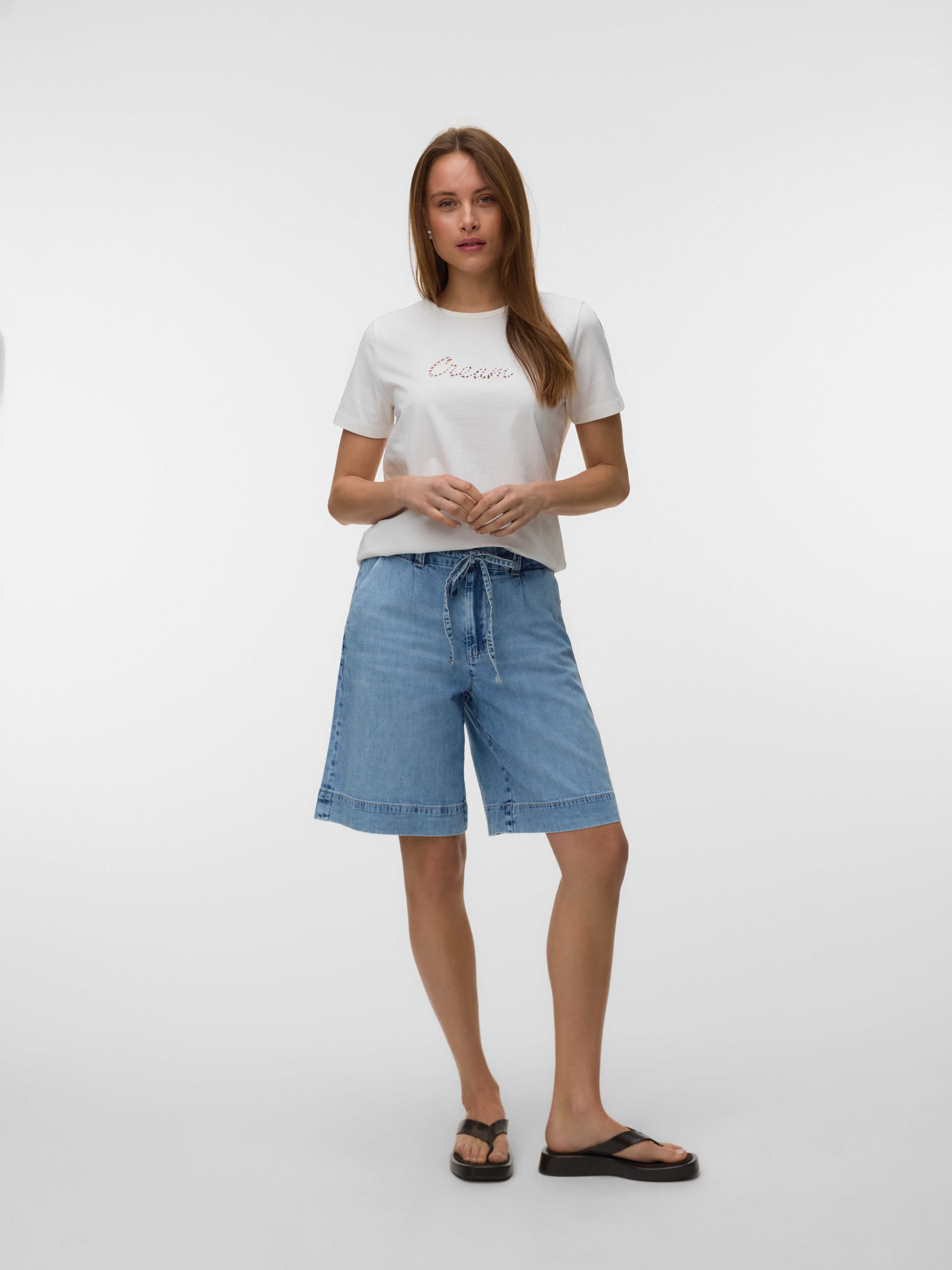Vero Moda Kurzarmshirt VMMIRANDA SIF SS TOP BOX JRS Baumwolle, regular fit – Bild 5 von 5