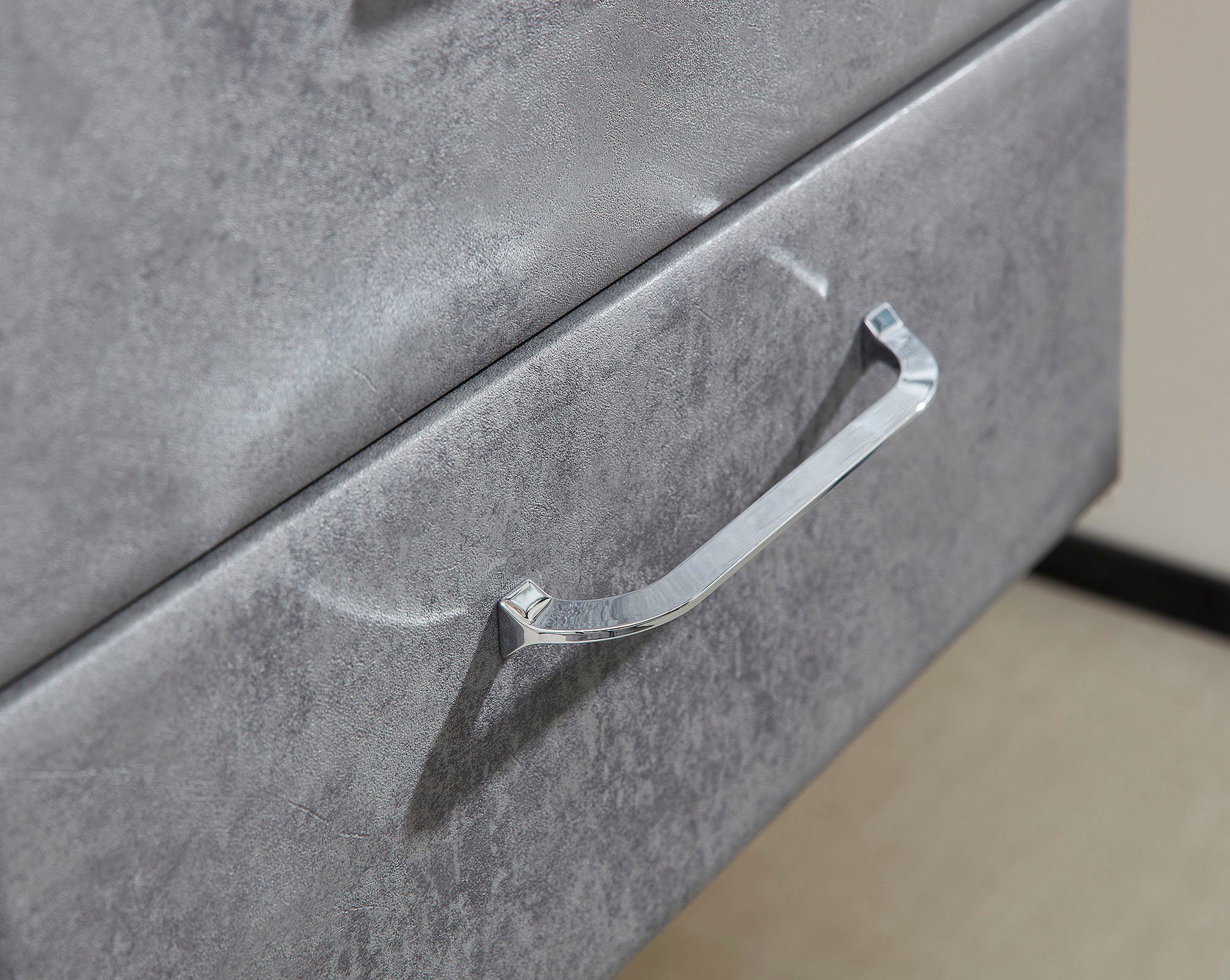 Saphir Midischrank Quickset 945 Badschrank 50 cm breit, 2 Türen, 2 Schubladen Badezimmer-Midischrank inkl. Türdämpfer, Griffe in Chrom glänzend