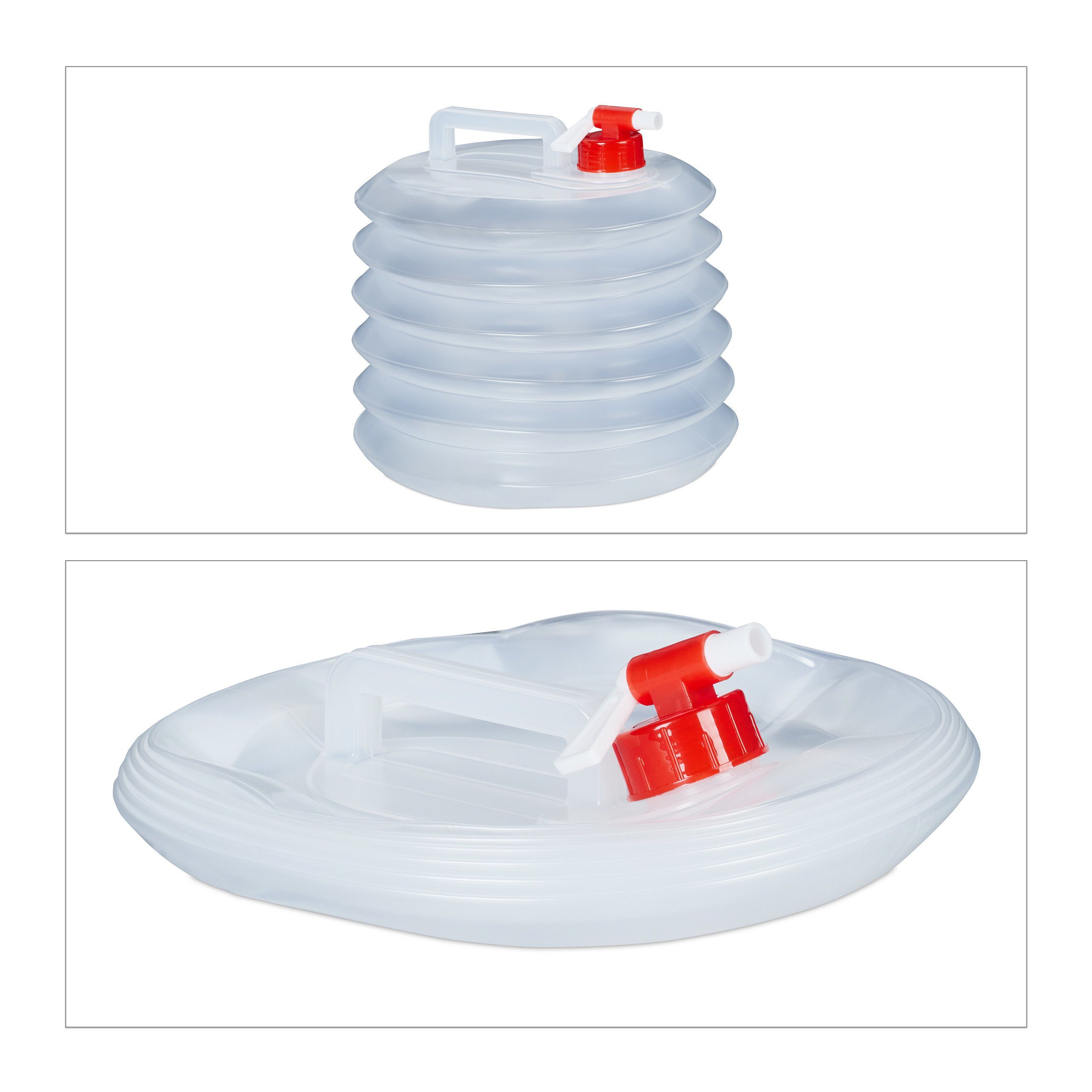 relaxdays Kanister Ovale Faltkanister im 4er Set, 10 Liter