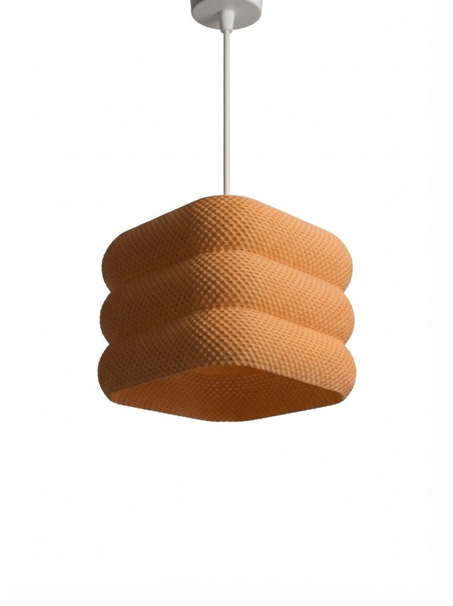 Roomberry Lampenschirm Pixel Hängelampe Pendelleuchte E27 eckig, inkl. E27 Deckenfassung, weiß grau orange 20-35cm